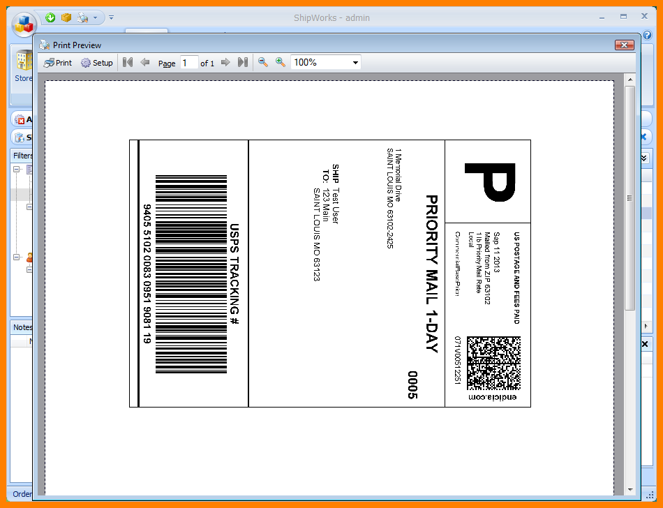 usps shipping label template word